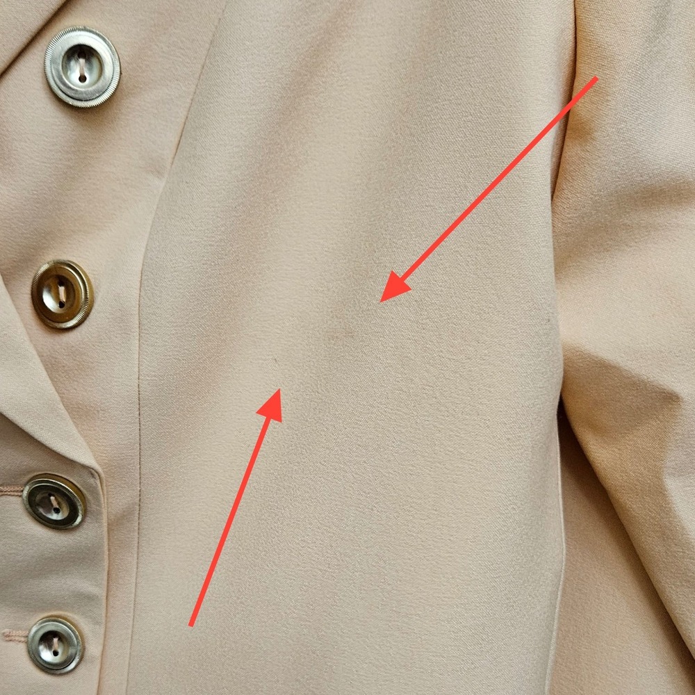 Midnight Velvet Skirt Suit Women 16 Peach Double Breasted Blazer Midi Set Career - Picture 6 of 13